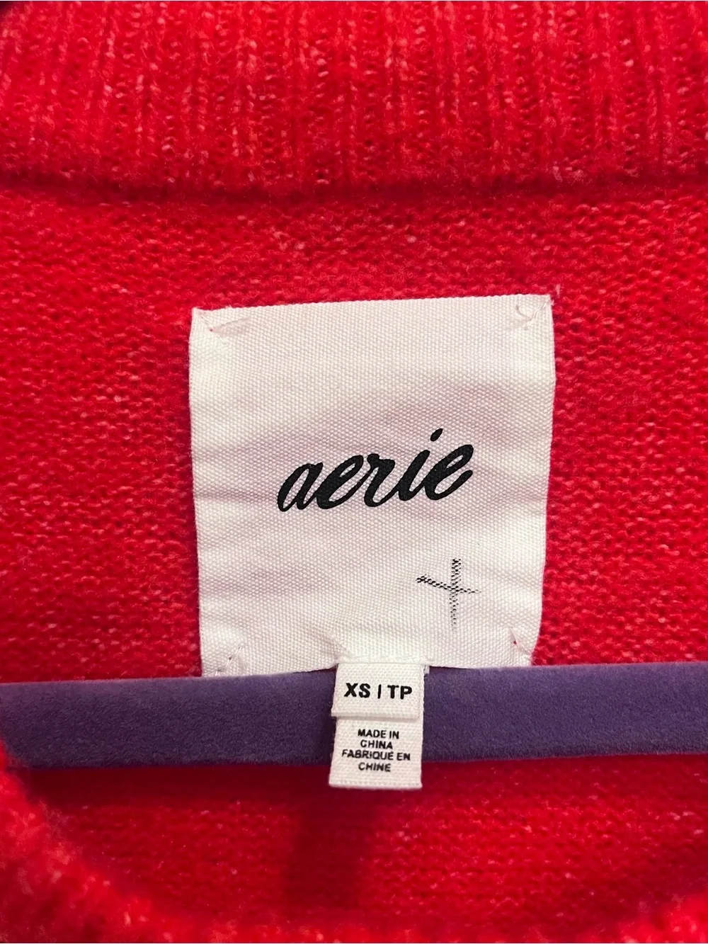 Aerie Classic Red Crewneck Women's Oversized Sweater Size XS American Eagle Soft